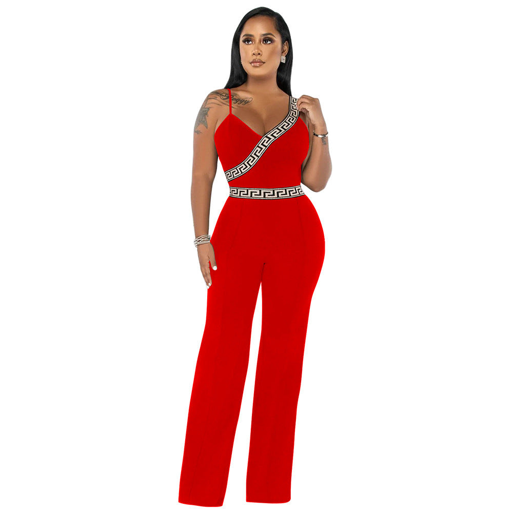 Solid Color Sexy Strap Women Jumpsuit 6
