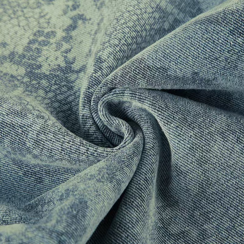 Women casual snake print denim Pant 23