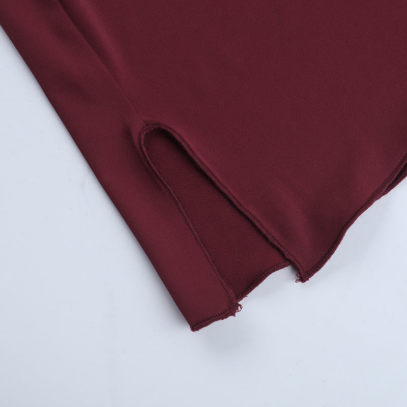 Women Fall/Winter Sexy Cutout Lace Patchwork Long-sleeved dress 15