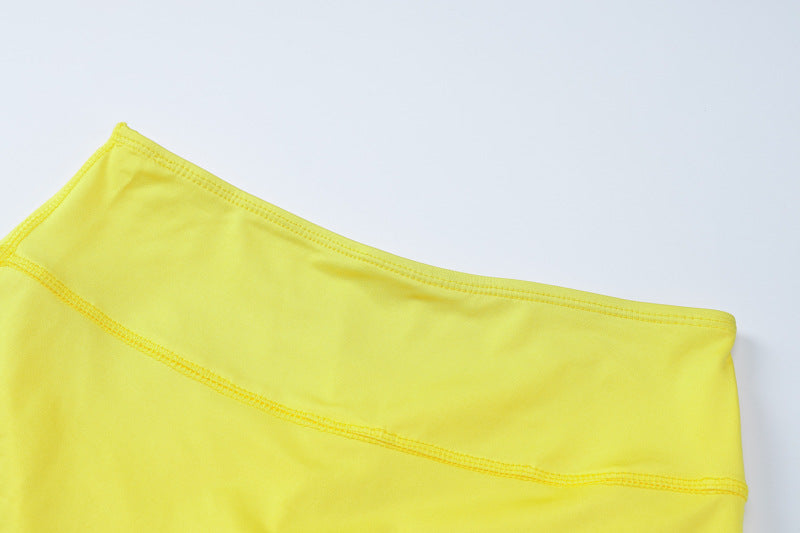 Women Summer Solid Suspender Top and Shorts Yoga Fitness Two-piece Set 13