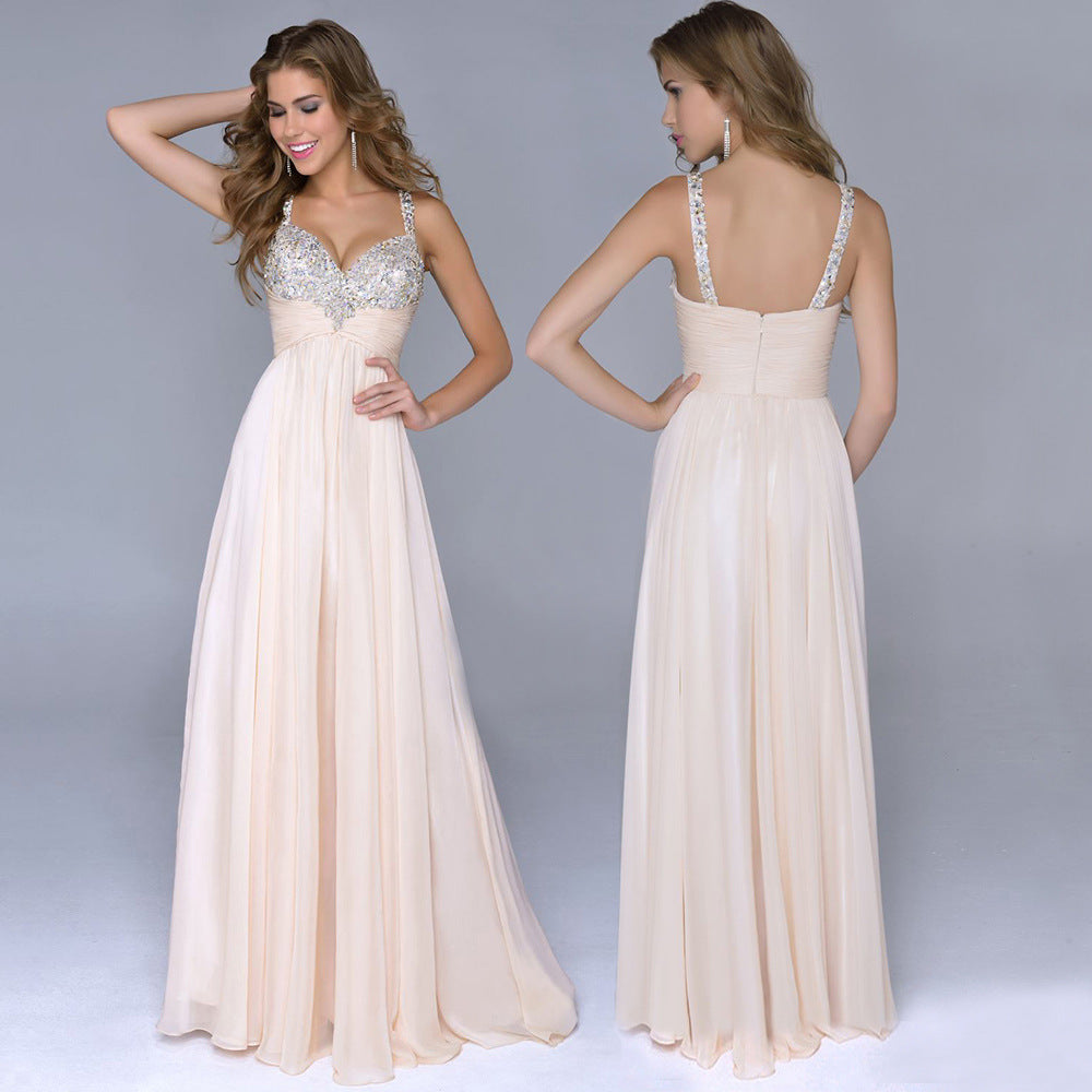 Women's Evening Dress Chiffon Sequin Strap Dress 3