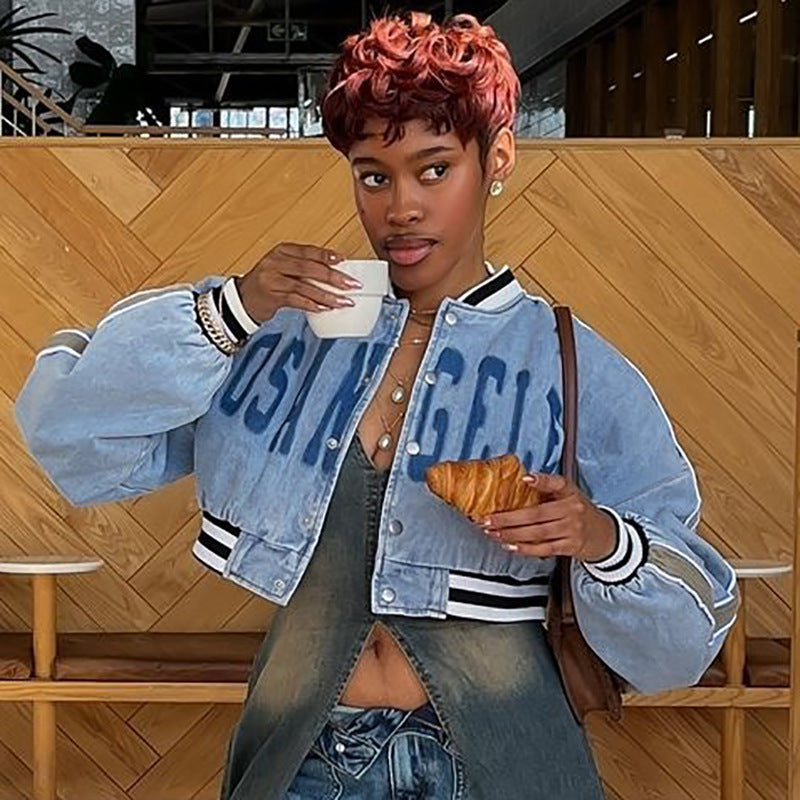 Women's autumn fashion Crop Jacket long sleeve short Jersey 5