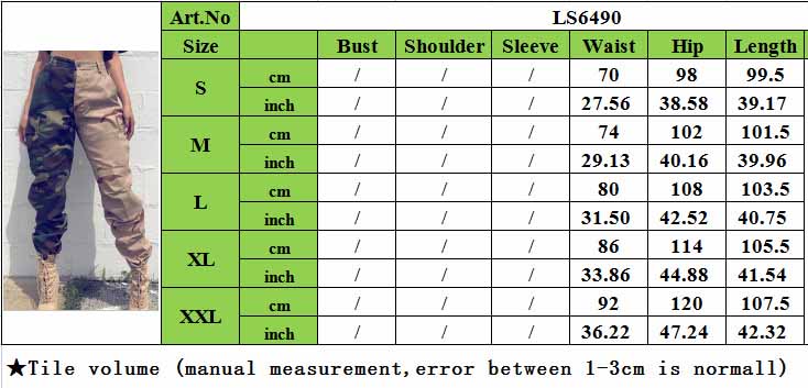 Women's Fashion Style Contrast Patchwork Camo Cargo Pants 13