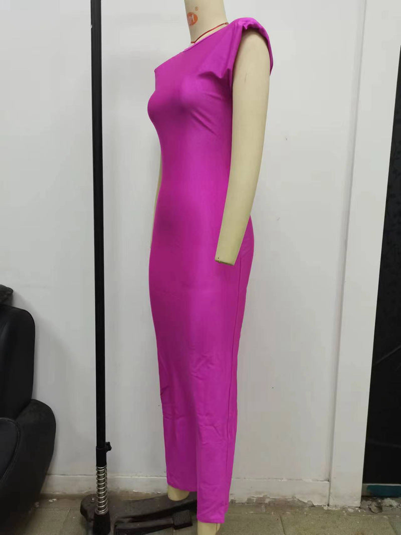 Summer Women's Sexy Tight Fitting Low Back Hollow Trend Chic Slim Waist Long Dress 20