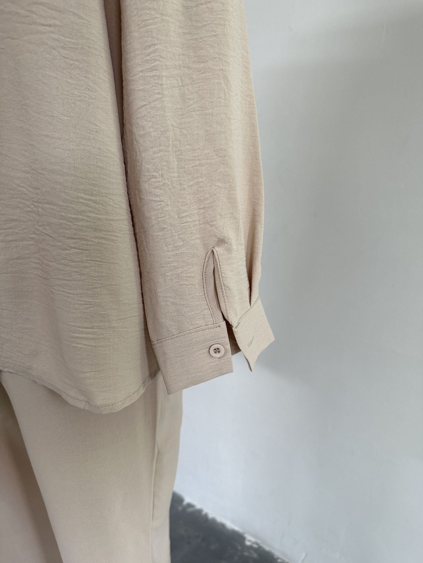 Plus Size Women's Fall Casual Loose Shirt Coat Cropped Sport Harem Pants Two-Piece Set 19