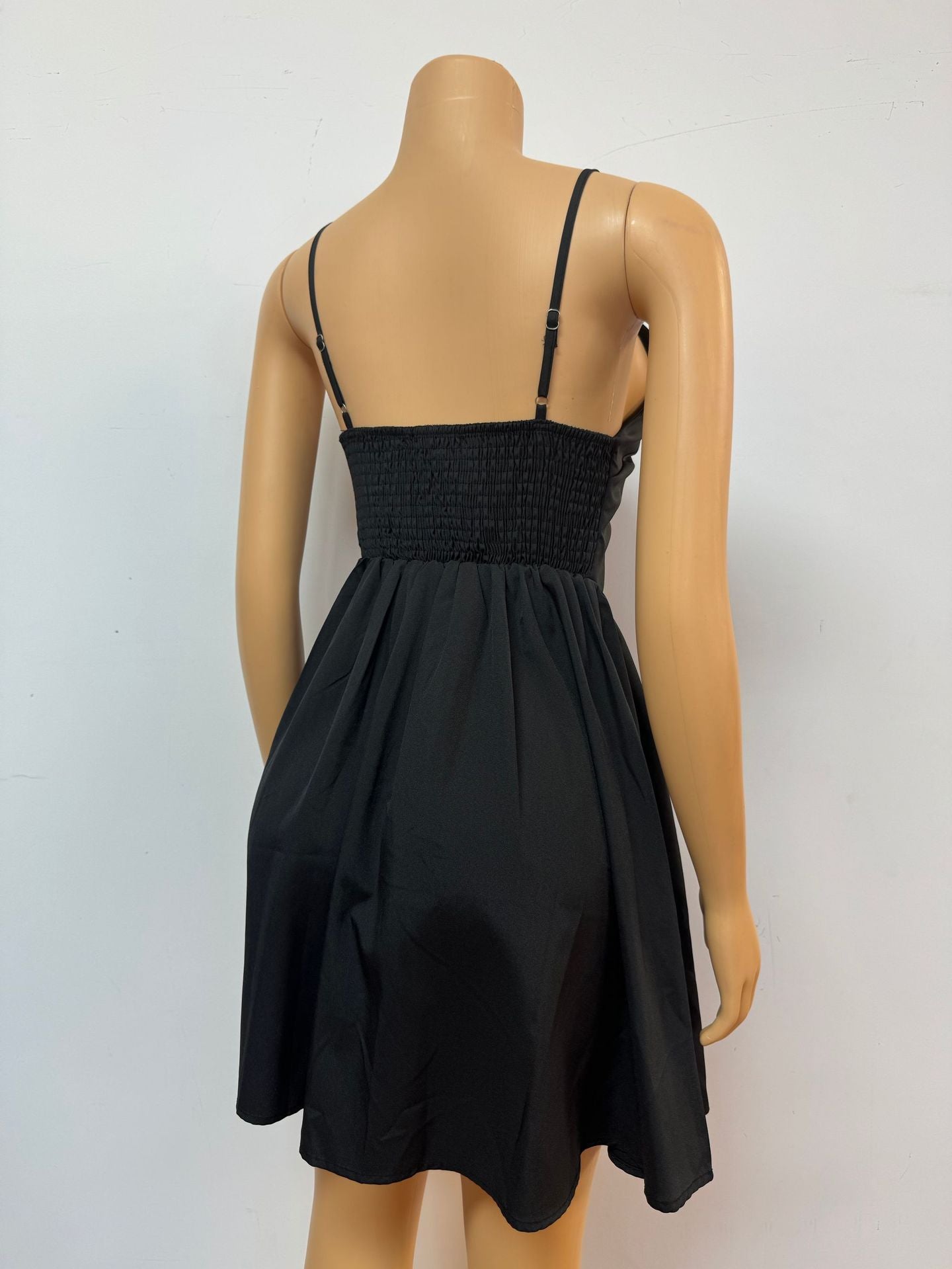 Women Solid Suspender V-neck Sexy Backless Dress 7