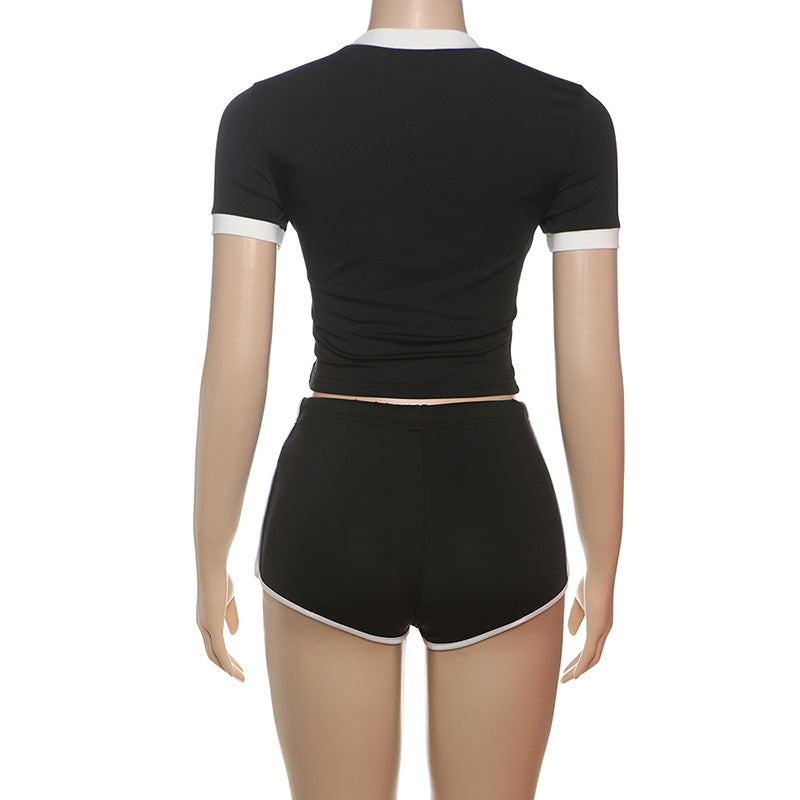 Women Style printed Crop Top and shorts two-piece set 19