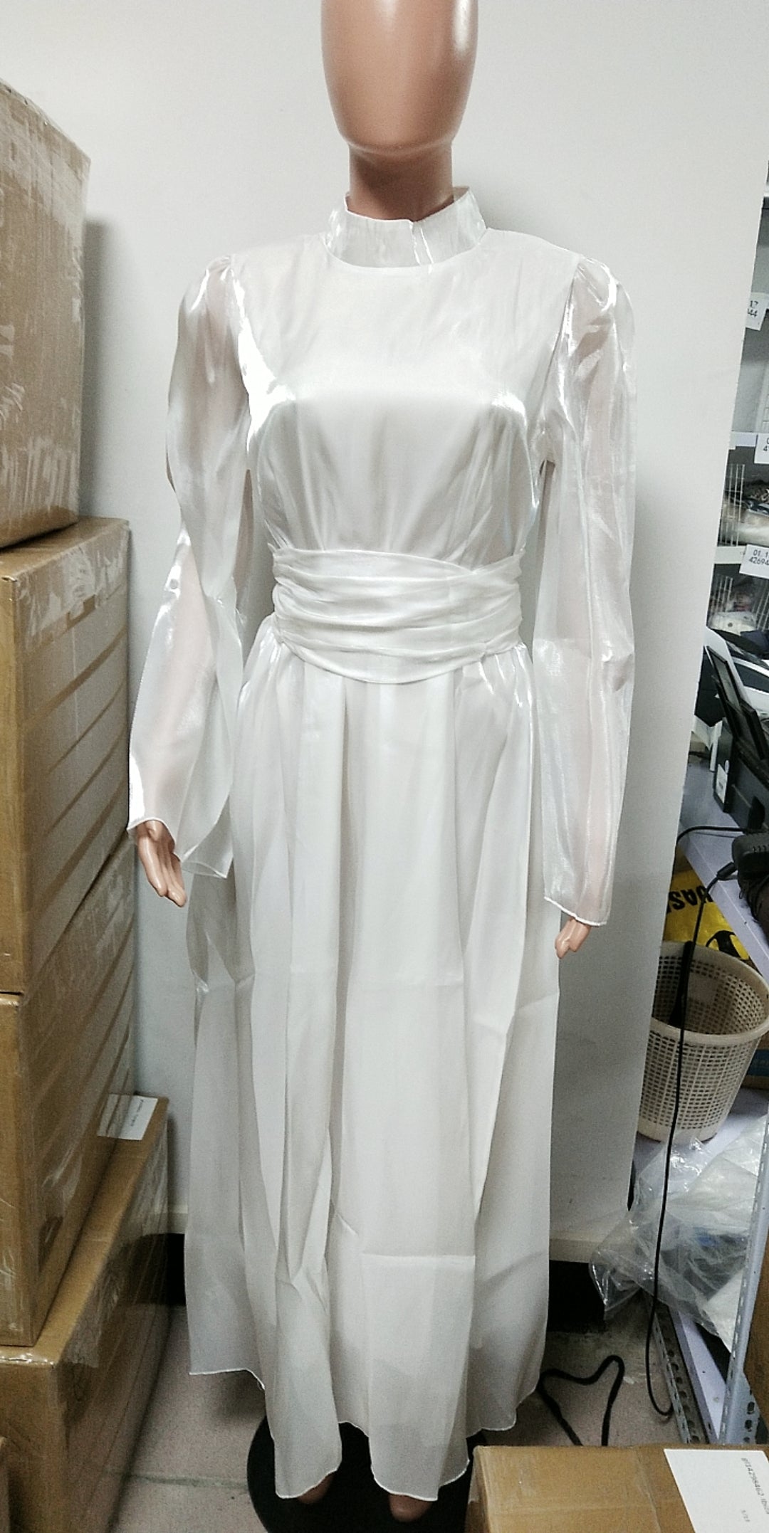 Spring Round Neck French Luxury Long Dress 11