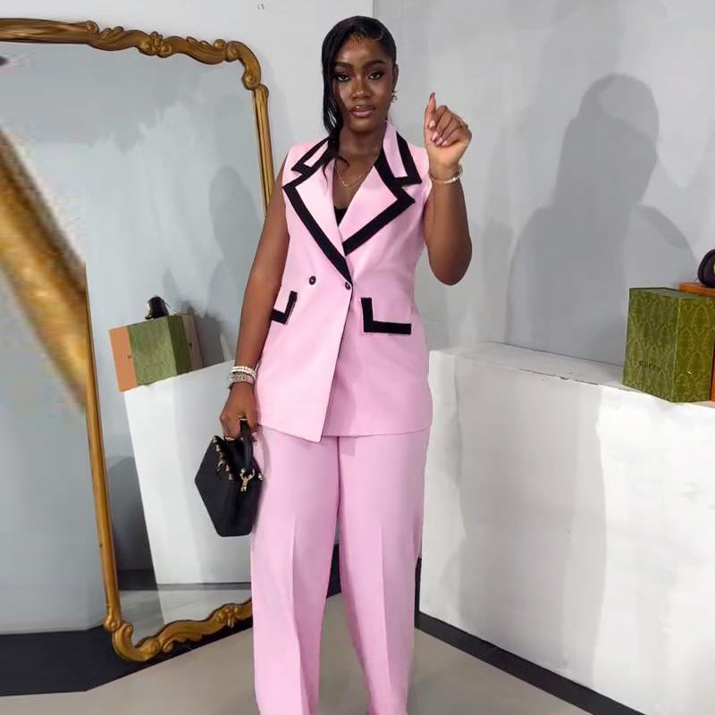 Women Casual vest and Pants Two Piece Set 3