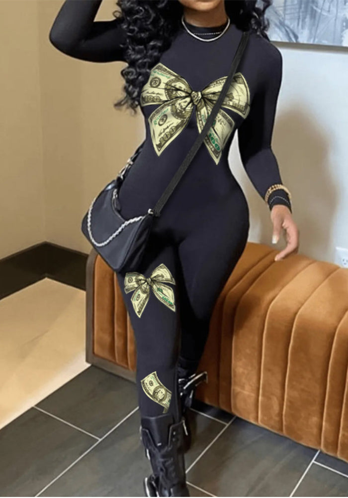 Women Printed Long Sleeve Jumpsuit