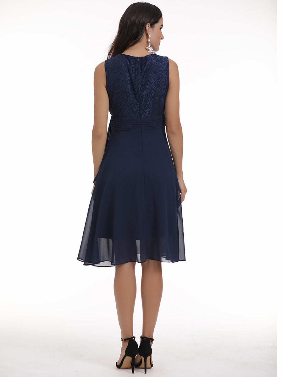 Women chiffon lace dress 44