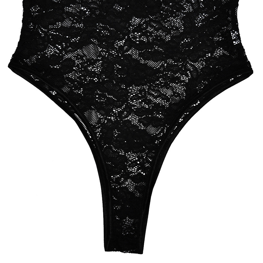 Women Strapless Backless Lace Bodysuit and Skirt Two-Piece Set 13