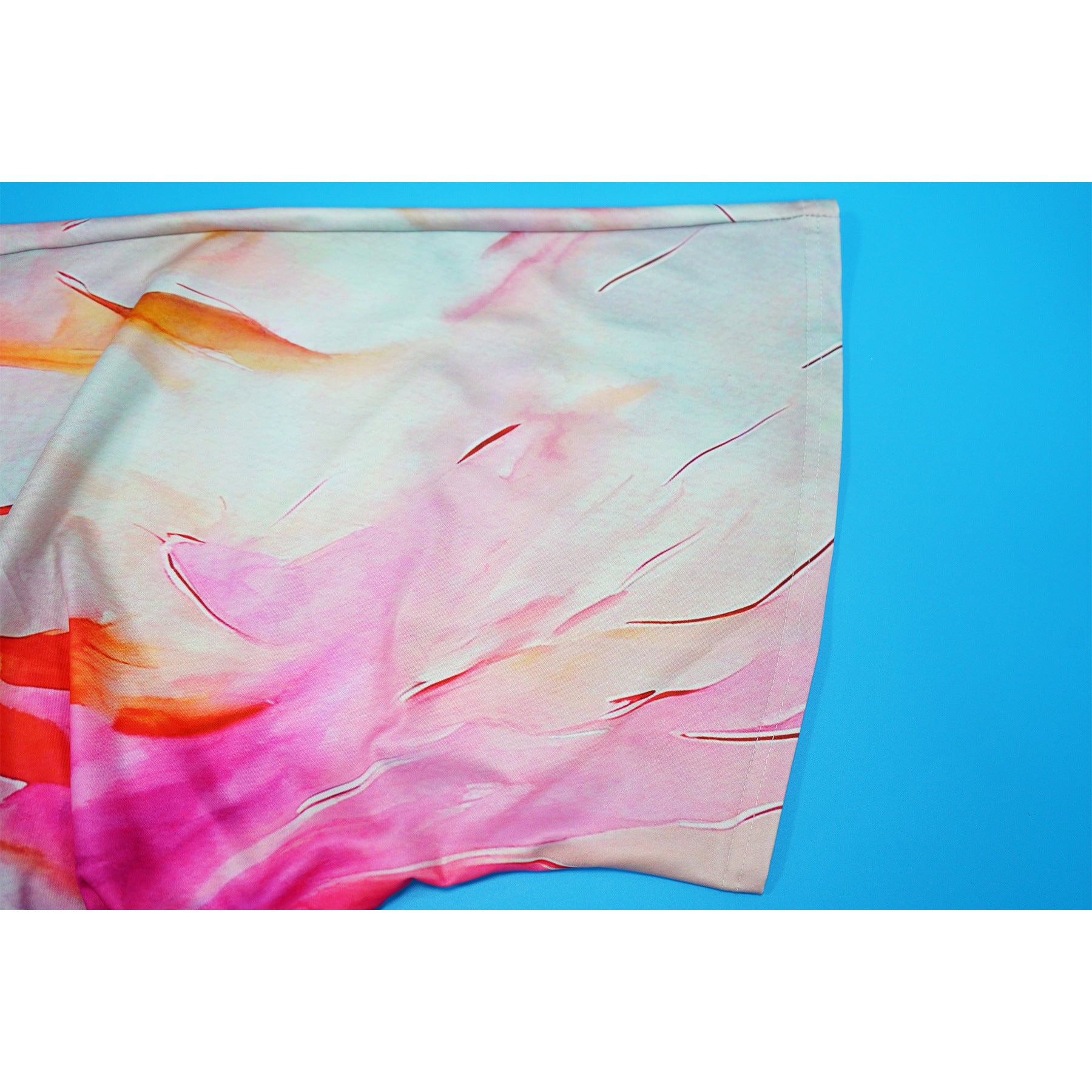 Summer Sexy Printed V Neck Top Side Slit Long Skirt Two Piece Set 17