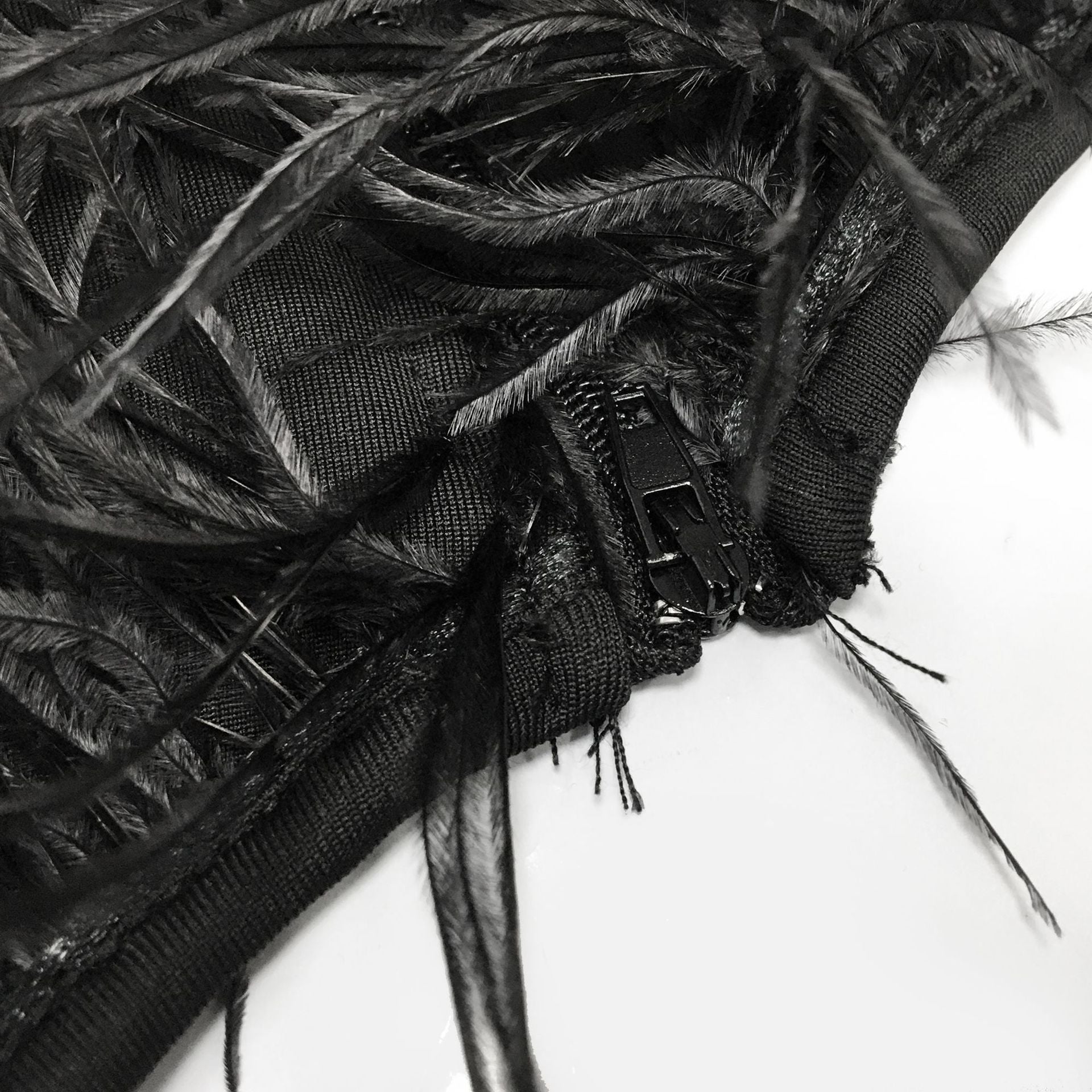 Solid color V-neck sleeveless feather irregular skirt dress 26