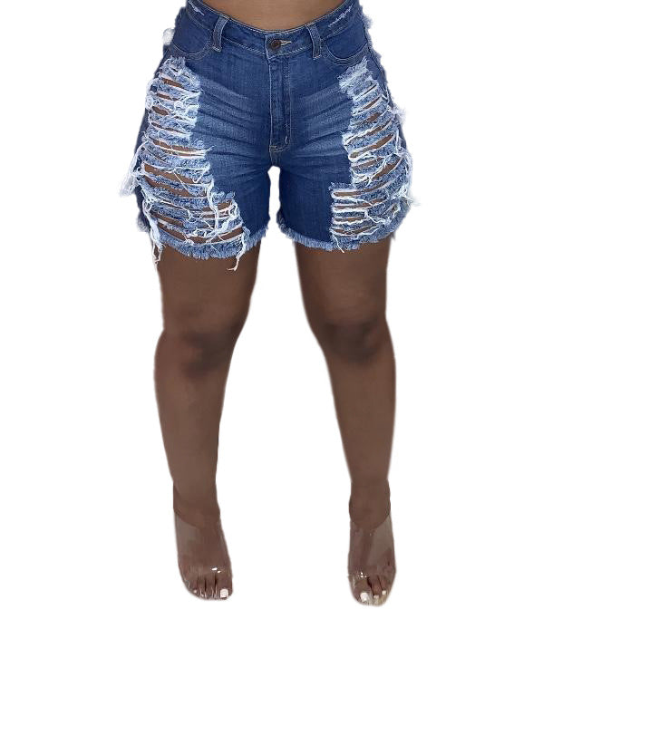 Women's Washed Distressed Destroyed Sexy Denim Shorts 3