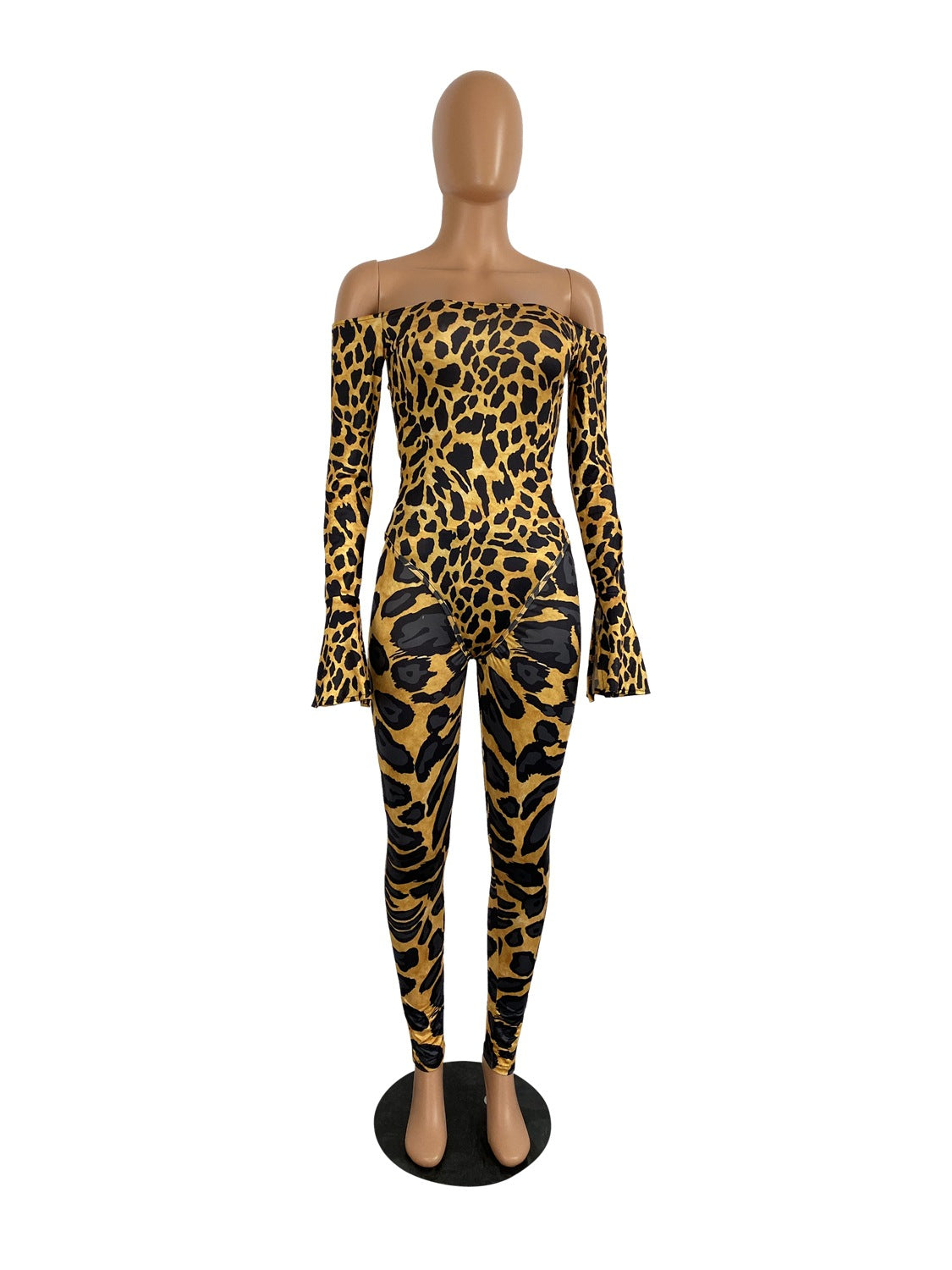 Women Long Sleeve Printed Bodysuit and Pant Two-piece Set 27