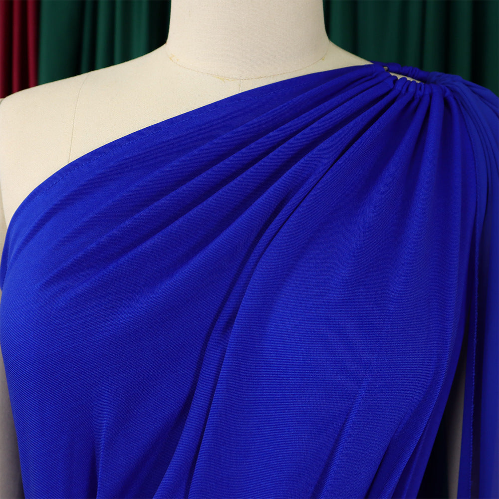 African Women's Solid Color Sexy One Shoulder Formal Party Fashion Jumpsuit 21