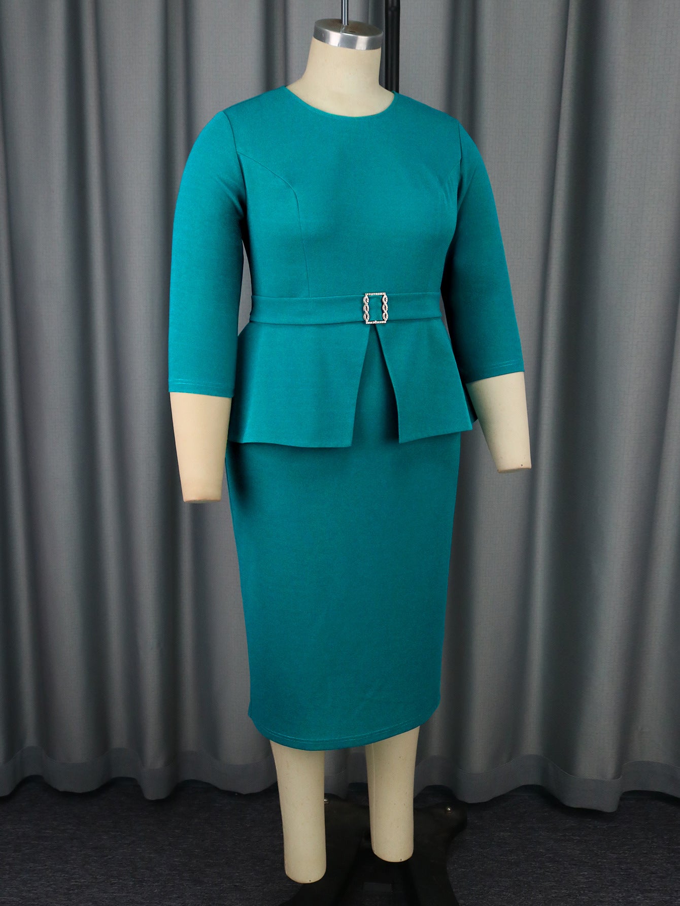 Plus size Women ruffle bodycon dress 12