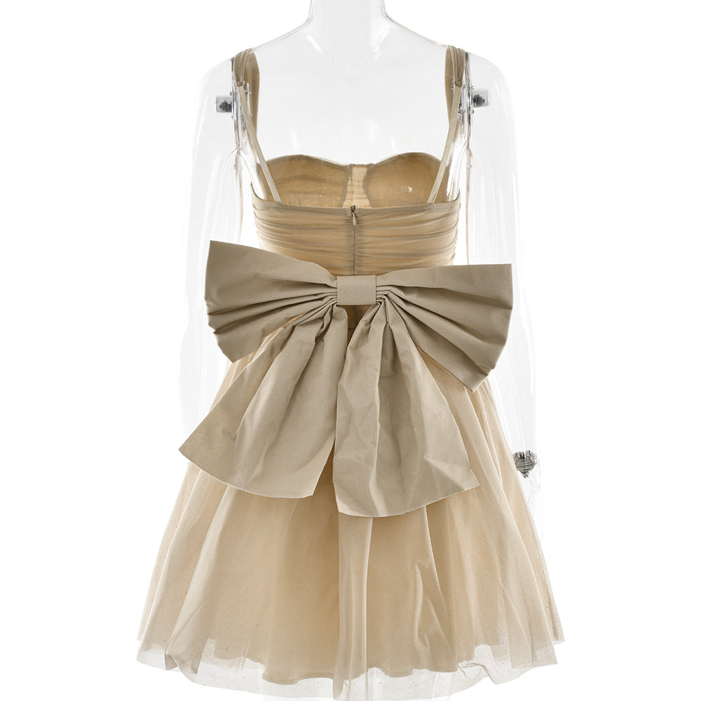 Spring Sexy Mesh Patchwork Off Shoulder Strapless Dress 9