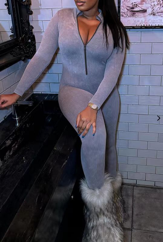 Women Ribbed Jumpsuit 3