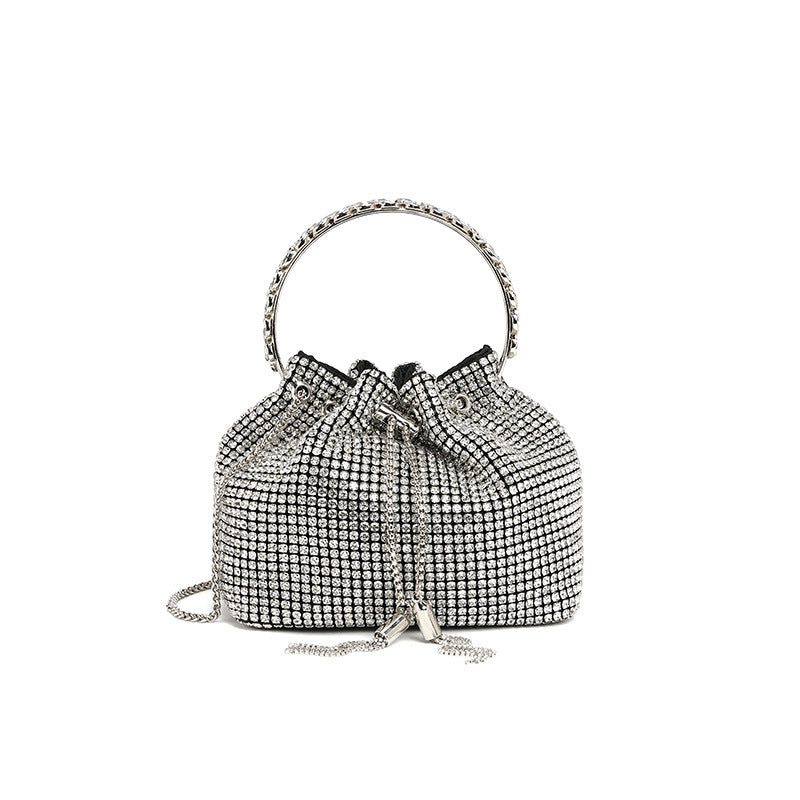 Women's Spring Dinner Full Diamond Chain One-Shoulder Rhinestone Crossbody Bag 9