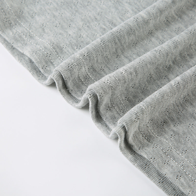 Casual Solid Color Short Sleeve T-Shirt Shorts Women Home Set 15