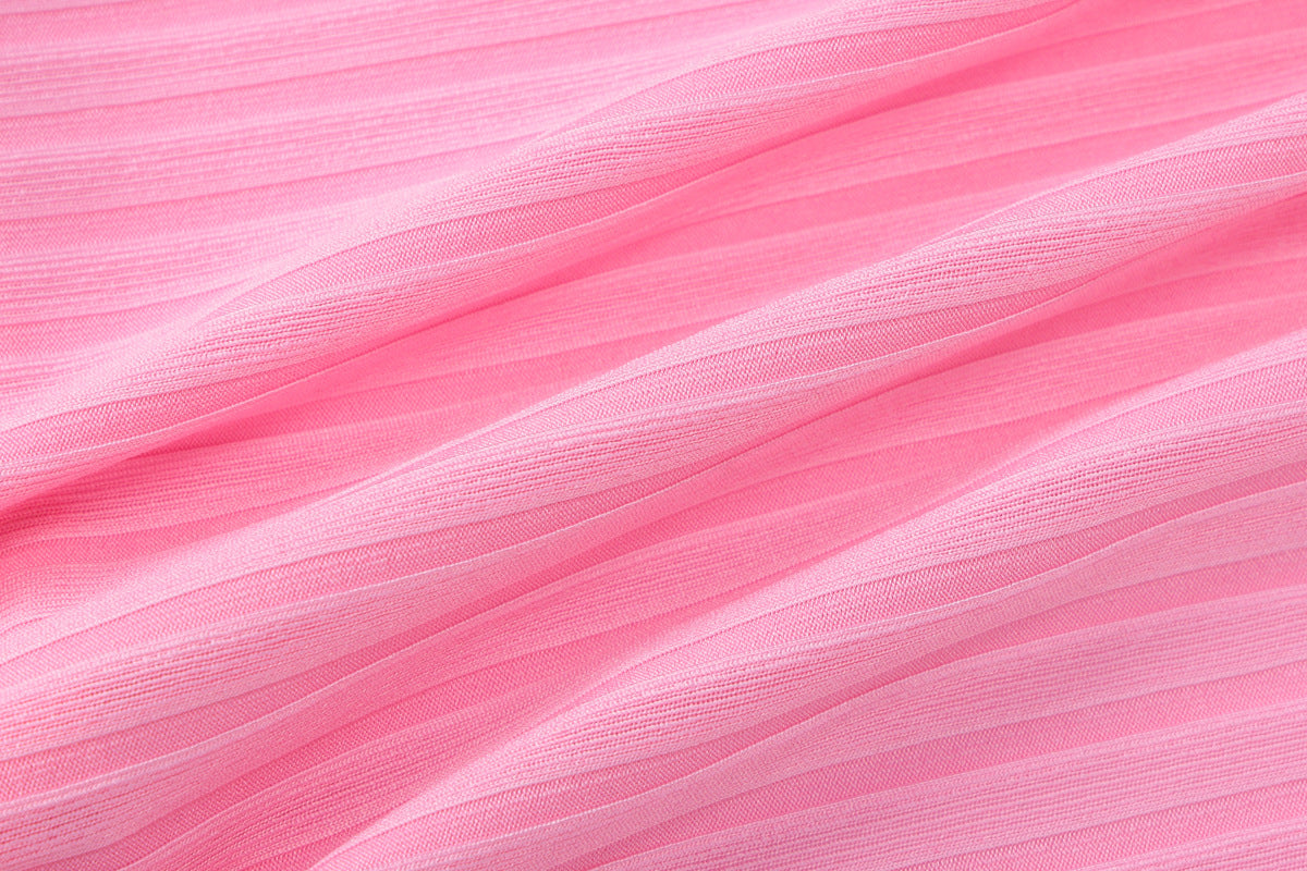 Women's Summer Fashion Sexy Back Hollow Slim Patchwork Pleated Dress 16