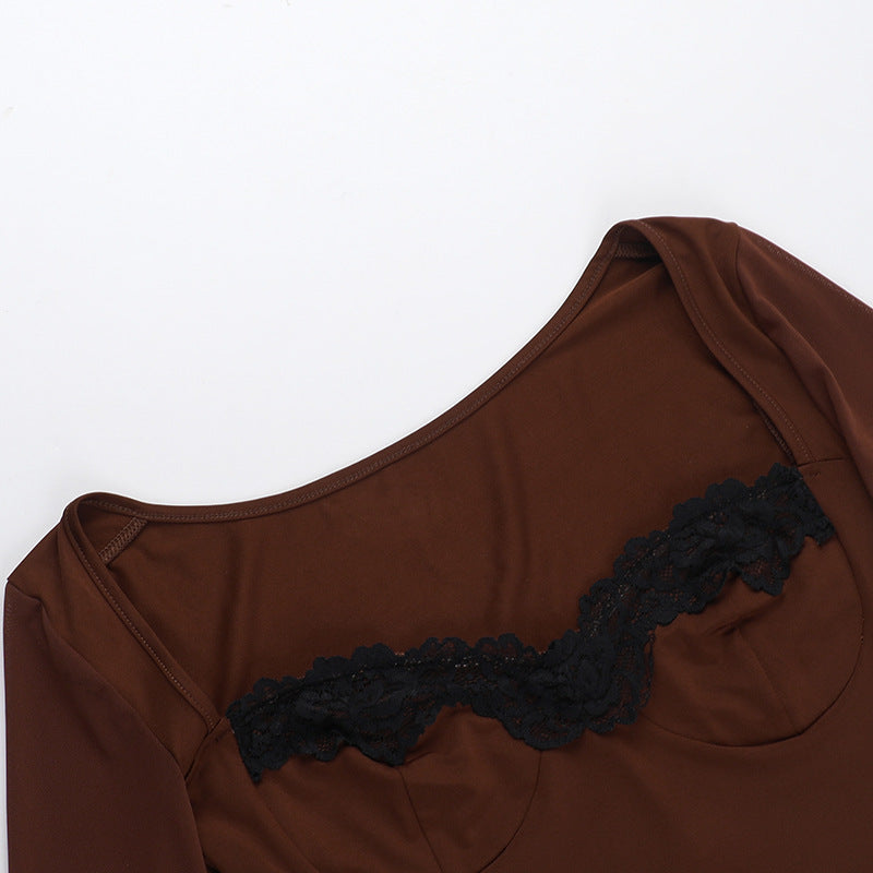 Autumn Slim Fit Long Sleeve Lace Bodycon Mini Women Dress 10