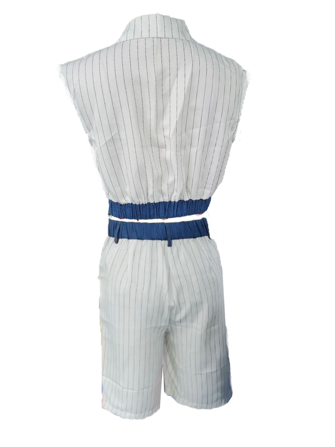 Women Patchwork Sleeveless Vest and Shorts Two-Piece Set 5