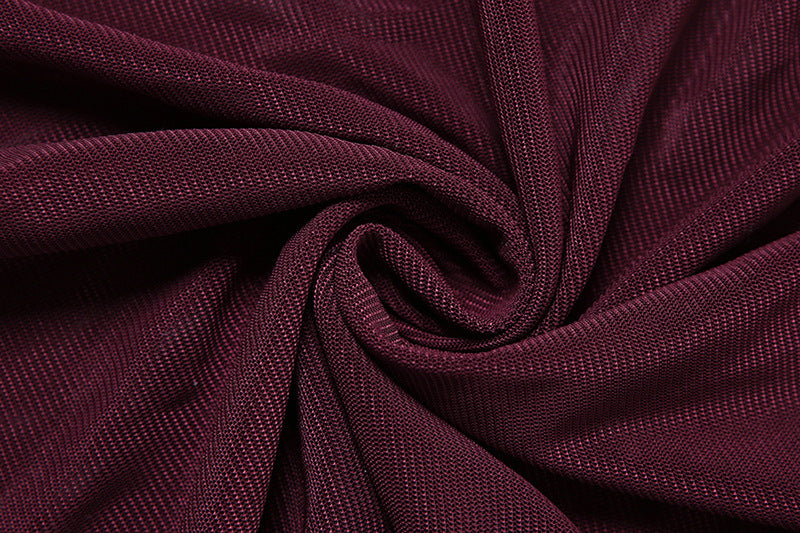 Spring Women's Solid Sexy See-Through Mesh High Waist Bodycon Long Dress 16