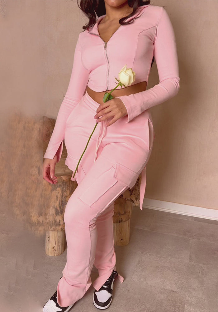 Women Casual Sports Hoodies and Cargo Set / Pant