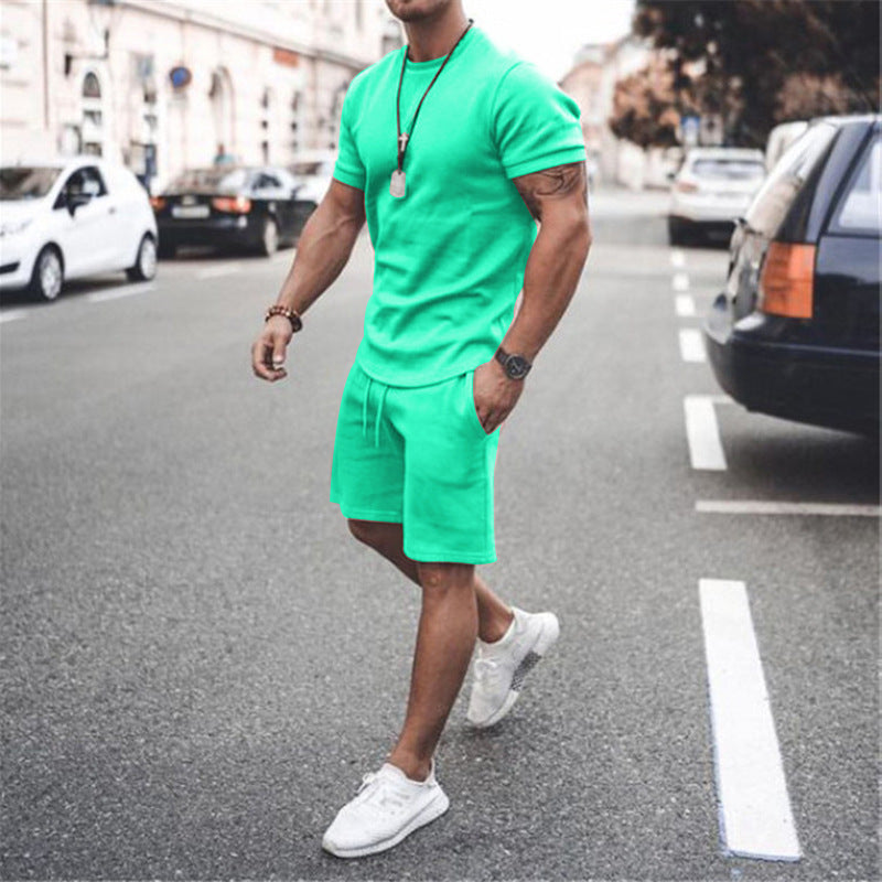fashion short-sleeved shorts Casual track suit men 11