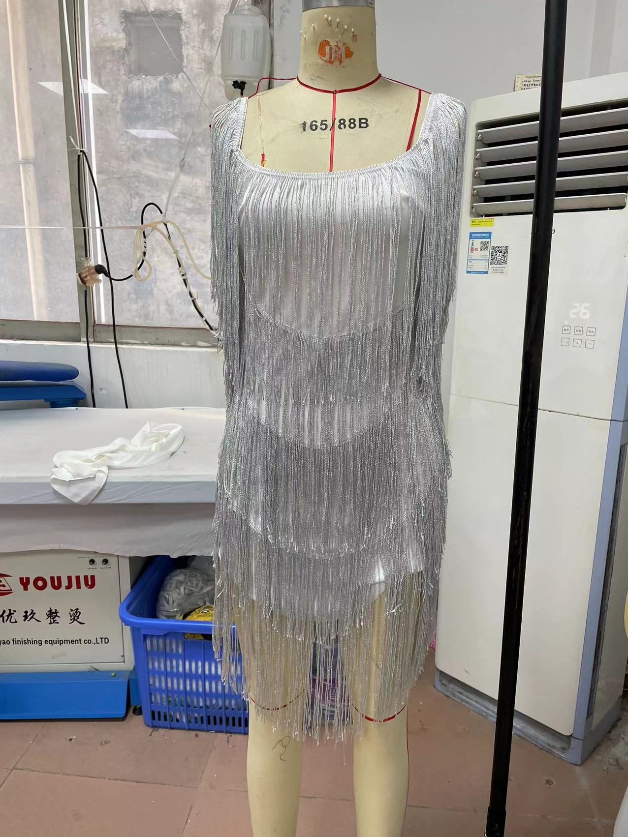 Women Sleeveless Fringe Strap Dress 16