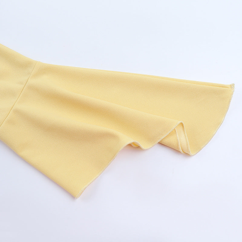 Women Sexy V-Neck Long Sleeve Gathered Bodycon Dress 9