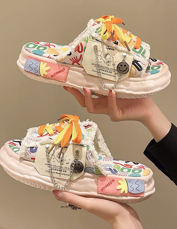 Women Graffiti Thick Soled Slippers 13