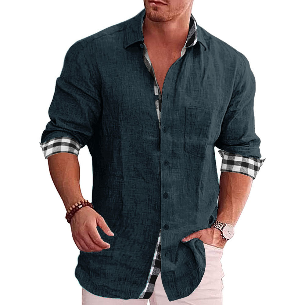 Men's Shirts Long Sleeve Fall Casual Linen Shirts 3