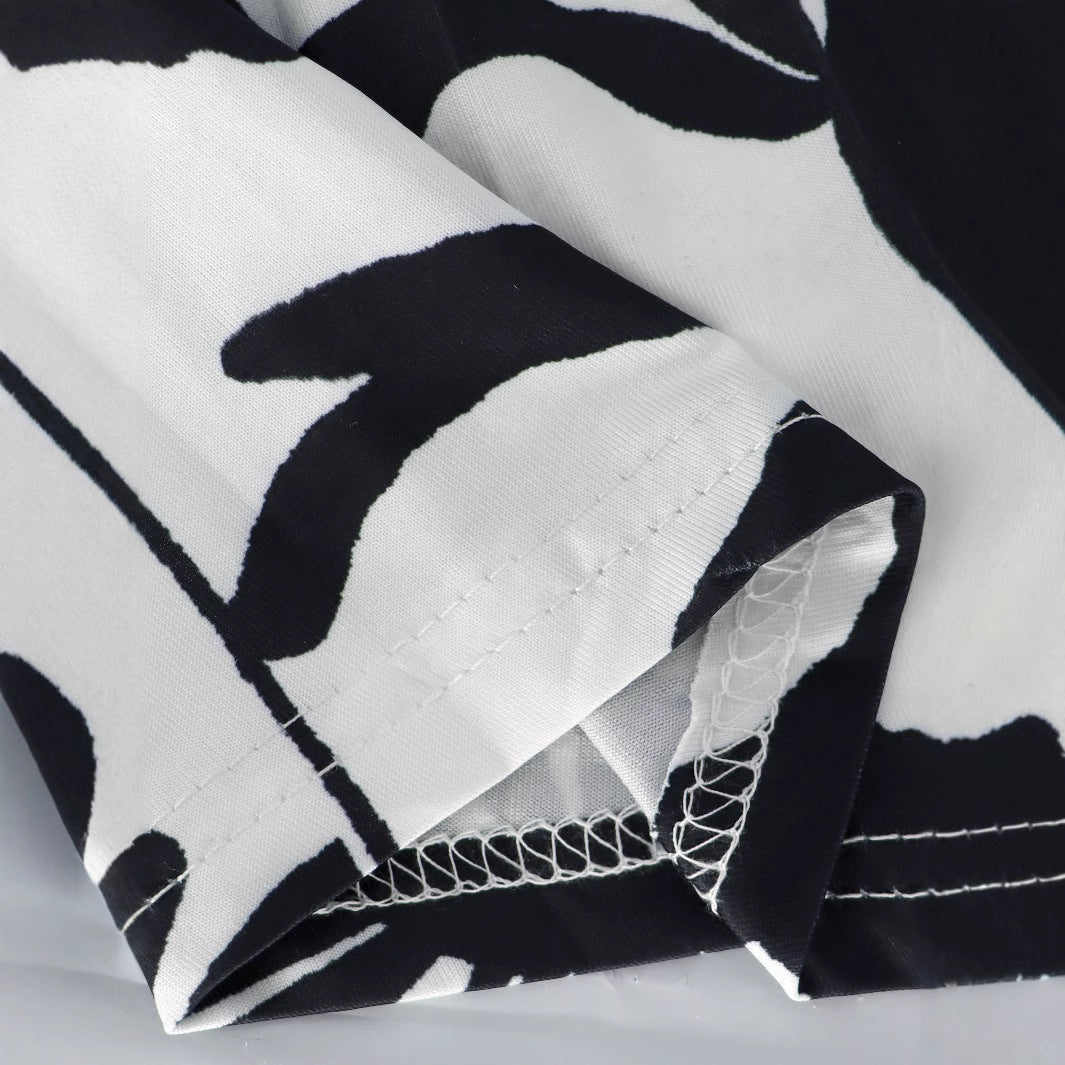 Plus Size Women Printed Sleeveless Ruffle Dress 4