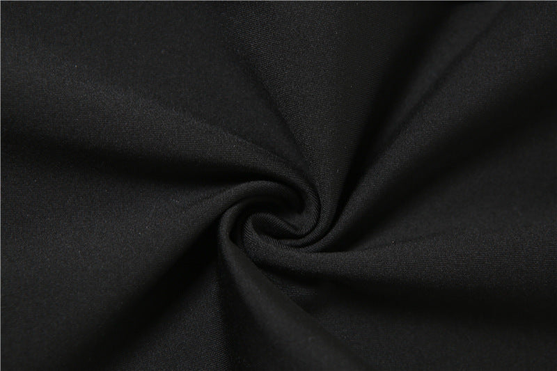 Autumn Women's Clothing Sexy Hollow Cross Solid Color Long Sleeve Top  High Waist Tight Fitting Pants Sports Casual Two Piece Set 8