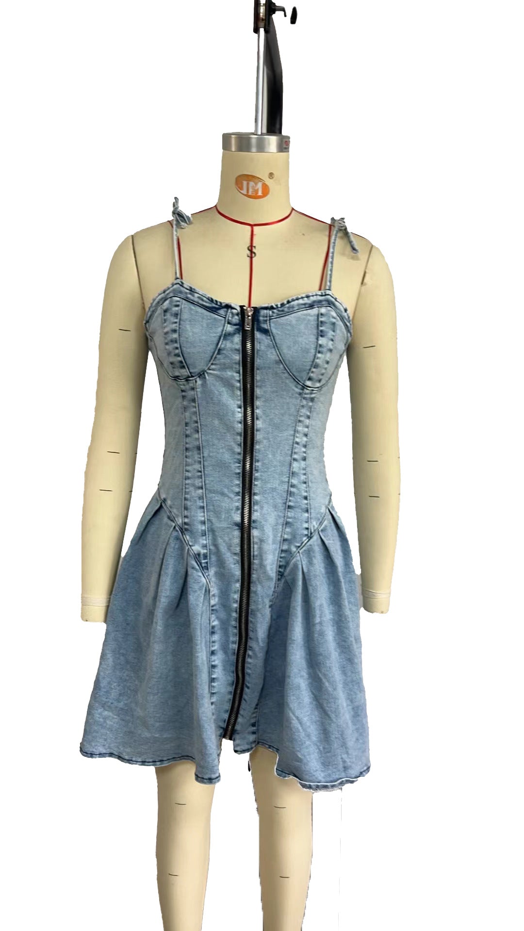 Spring/Summer Street Trendy Patchwork Strap Denim Dress 8