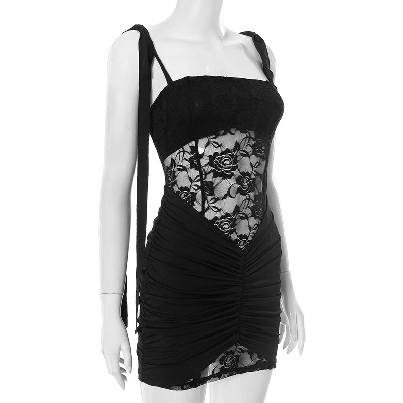 Women's Summer Sexy Lace Strap Mini Dress 7