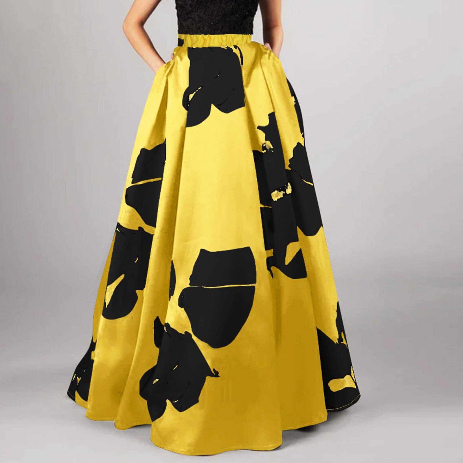 Women floral print elegant loose skirt 3