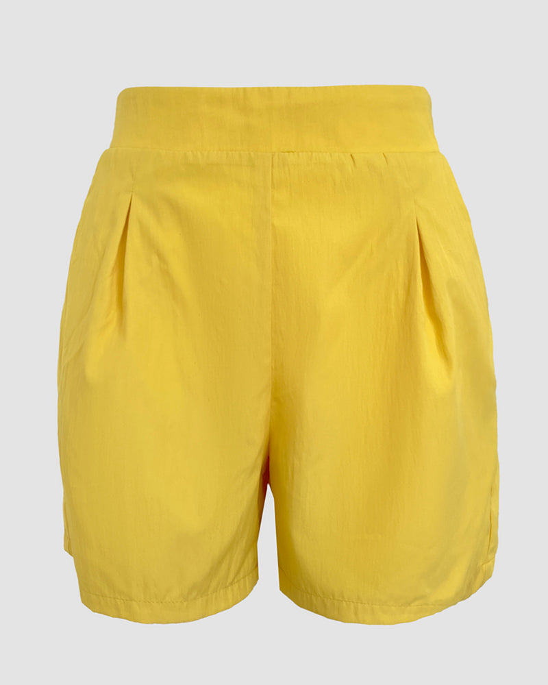 Women v-neck sleeveless top and shorts two-piece set 5