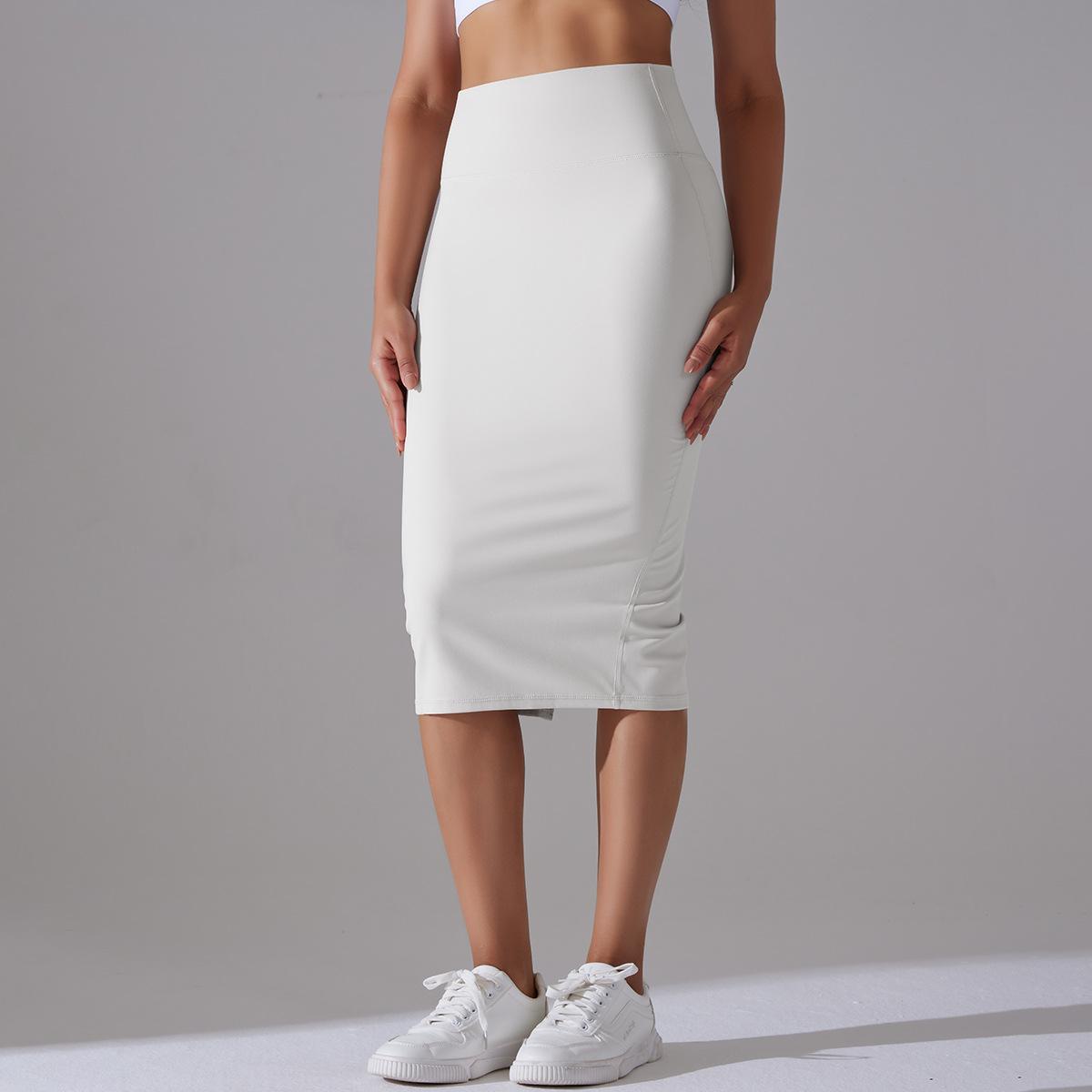 Women High Waist Stretch Slit Sports Skirt 18