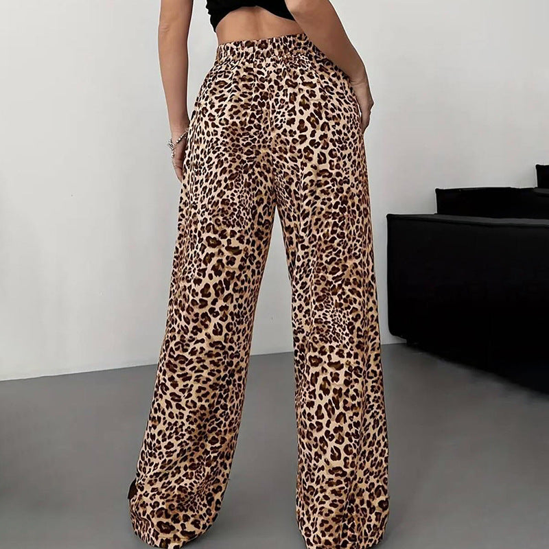 Women Fall/Winter Leopard Print Cropped Pants 8