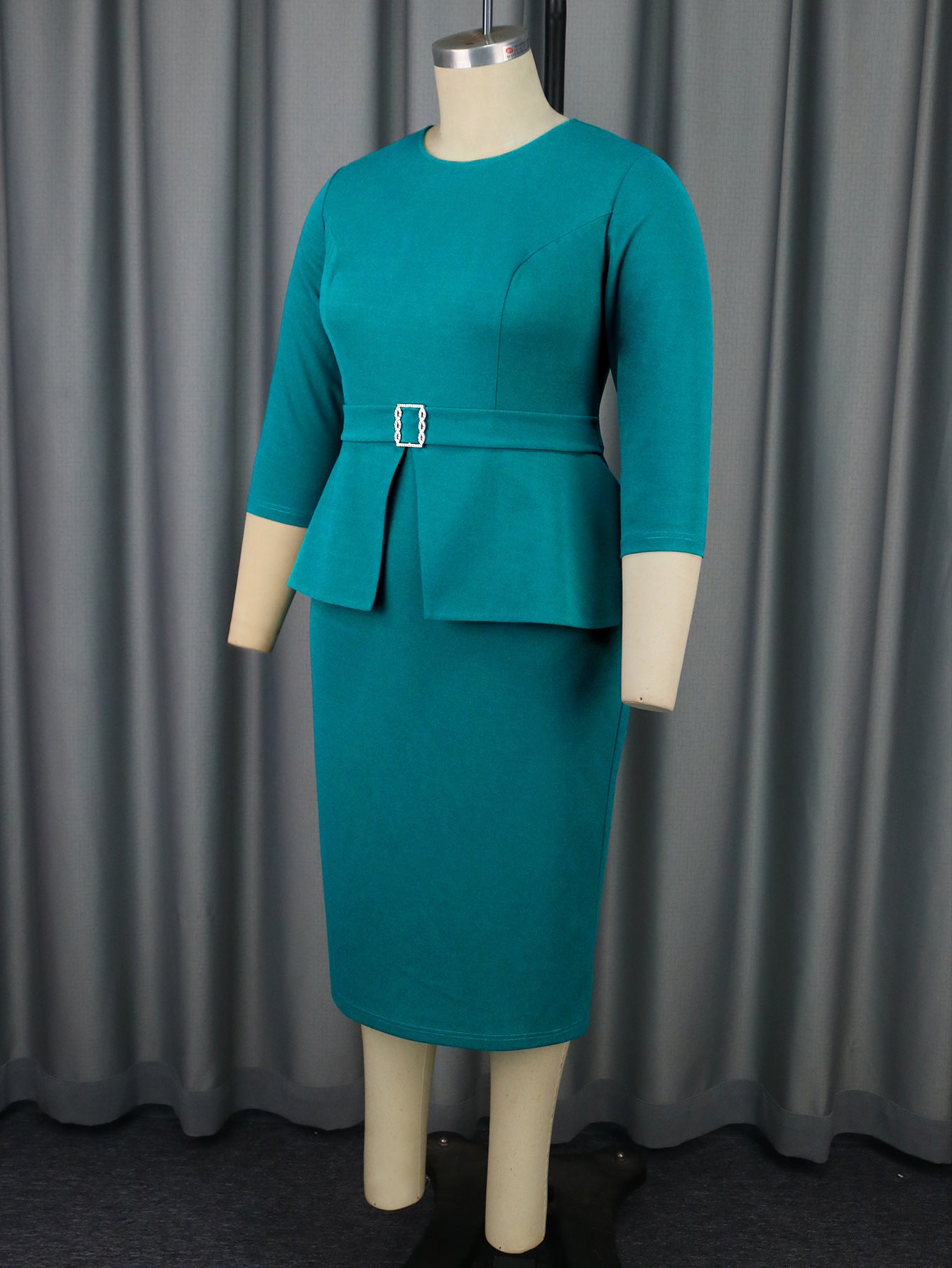 Plus size Women ruffle bodycon dress 11