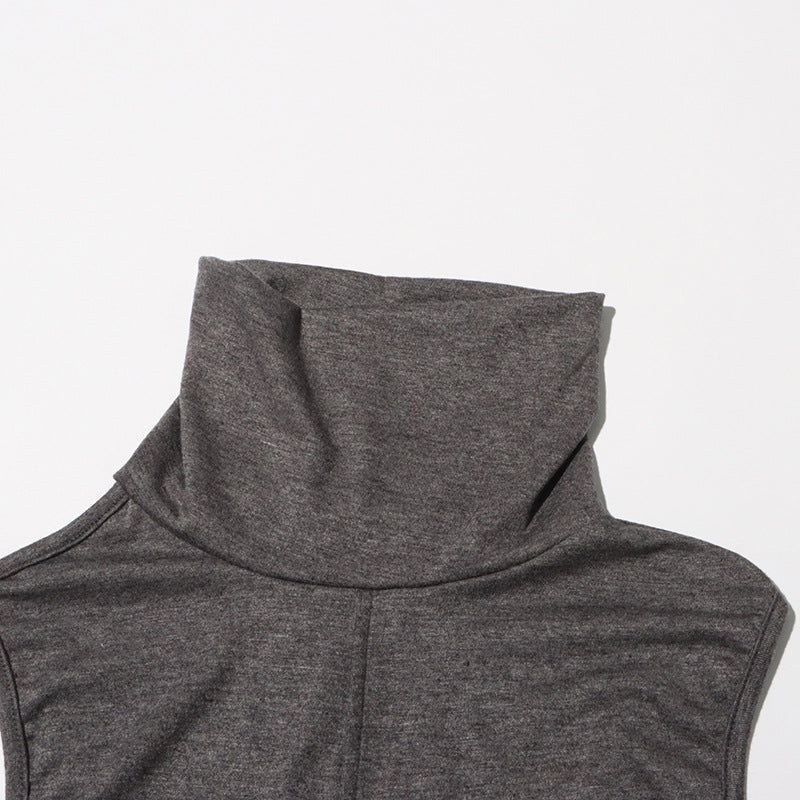 Chic Elegant Spring Stand Collar Sleeveless Comfortable Pleated Dress 8