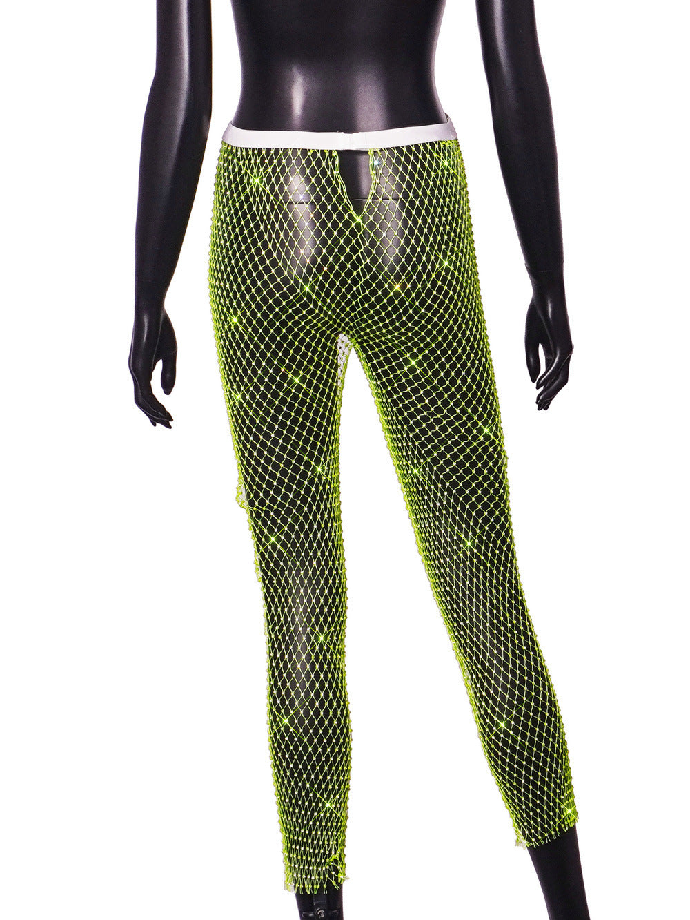 Women Sexy Rhinestone Fishnet Pants 58