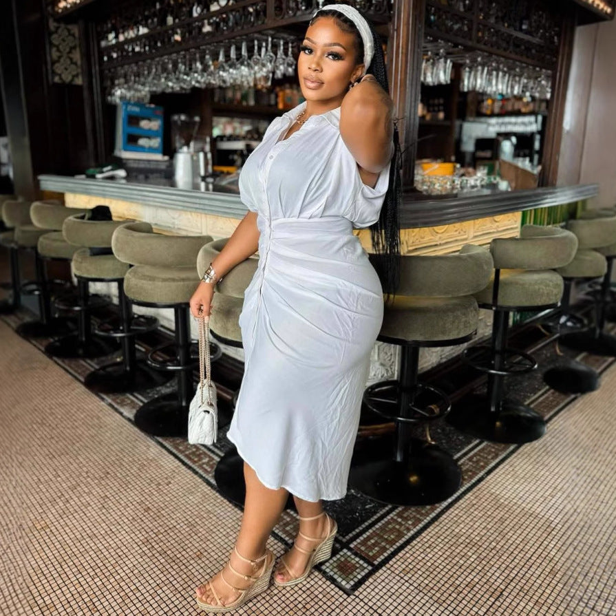 African Women scheming pleated sleeveless single-breasted maxi dress 3