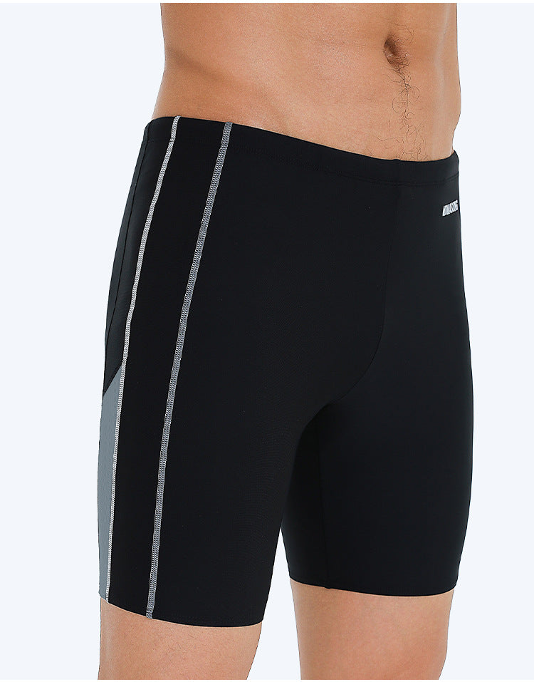 Swim Trunks Professional Training Men's Knee-Length Shorts Swimming Equipment Adult Square Leg Quick Dry Swim Pants 3