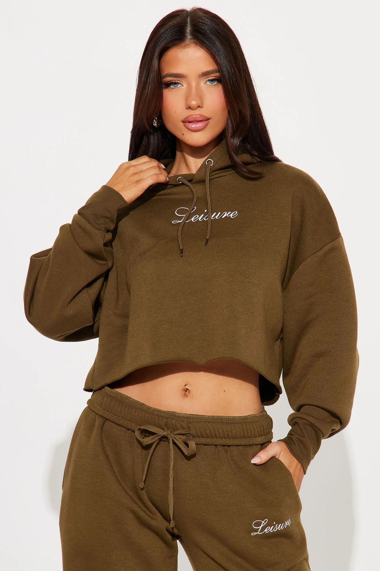 solid Color letter printed Fashion Hoodies pants two piece Set 9